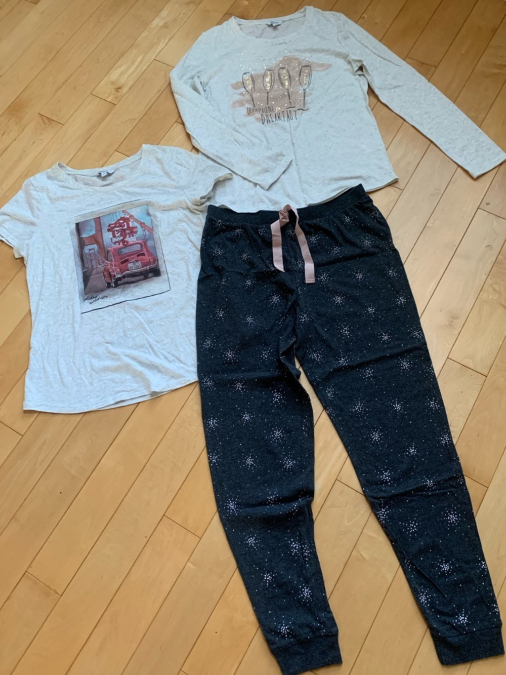 Reitmans Long&Short Sleeve Tops & Jogger PJ Set